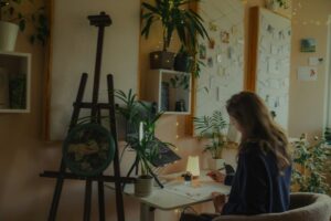 Photo digital creative calm workspace design