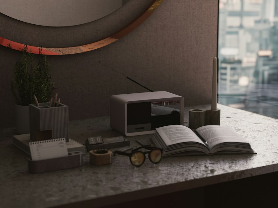 Photo digital creative calm workspace design
